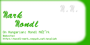 mark mondl business card